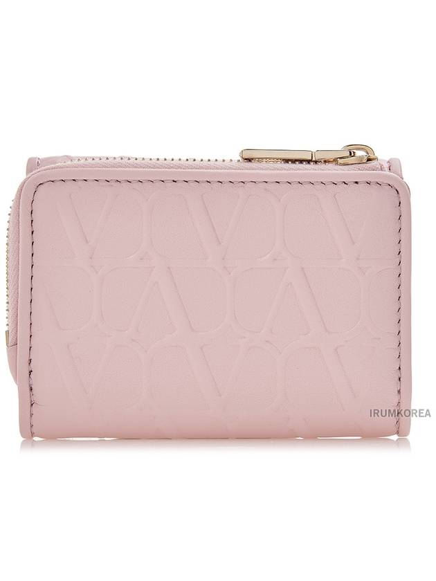 Twill Iconograph Half Wallet Rose - VALENTINO - BALAAN 4