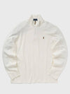 Embroidered Pony Logo Half Zip Up Knit Top White - POLO RALPH LAUREN - BALAAN 2