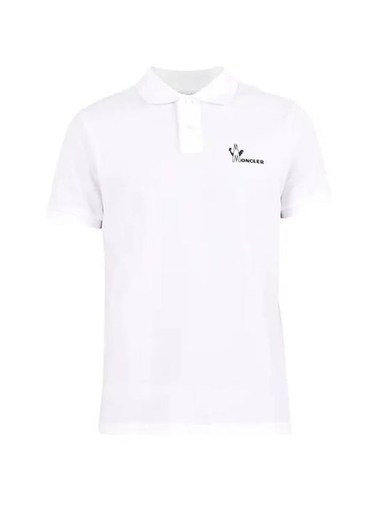 Men's Logo Print PK Shirt White - MONCLER - BALAAN 1