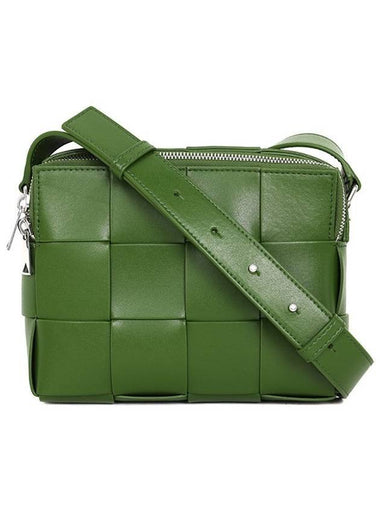 Cassette Intrecciato Leather Cross Bag Avocado - BOTTEGA VENETA - BALAAN 1