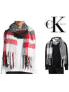 Check Woven Muffler Black Grey - CALVIN KLEIN - BALAAN 5