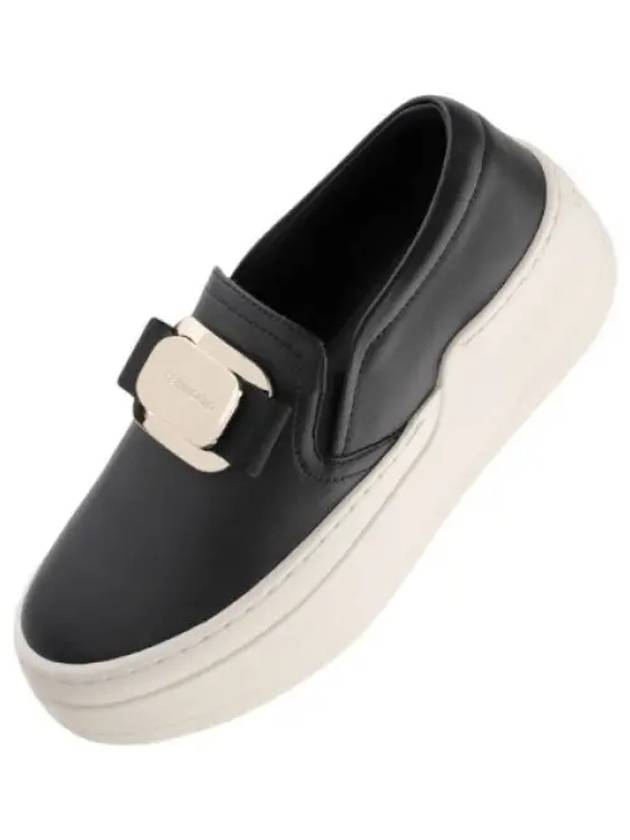 Vara Bow Plate Slip-Ons Black - SALVATORE FERRAGAMO - BALAAN 2