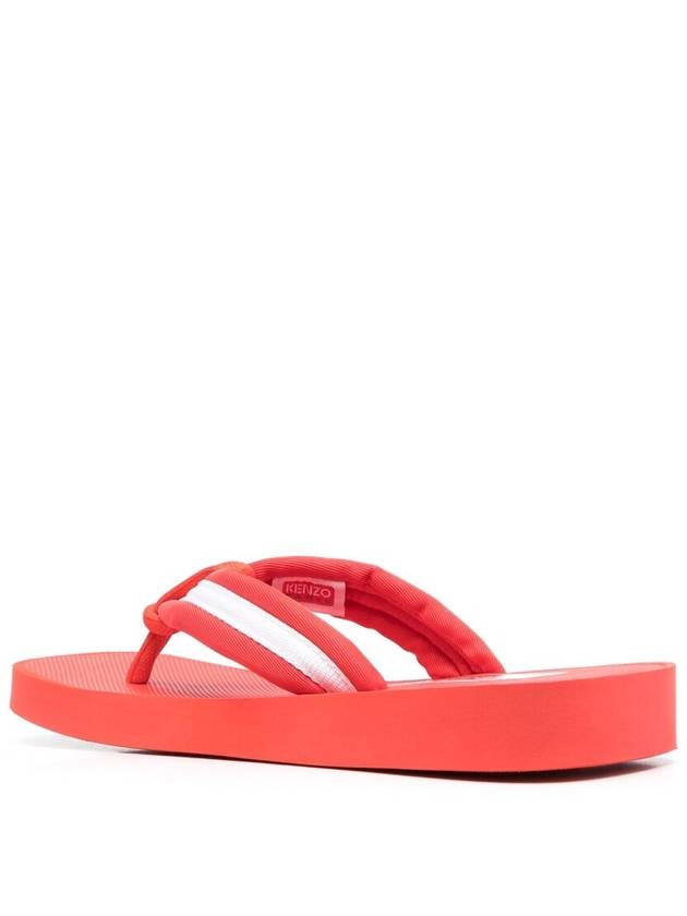 Logo Patch Striped Flip Flops Red - KENZO - BALAAN 4