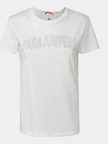 Women's Printing Logo Round Ivory Short Sleeve PW TEE BT33 505 - PARAJUMPERS - BALAAN 1