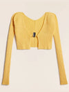 La Maille Pralu Micro Charm Logo Cardigan Yellow - JACQUEMUS - BALAAN 3