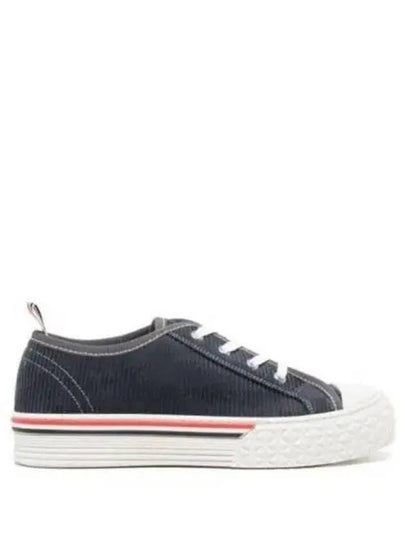 Cotton Lace-Up Low Top Sneakers Navy - THOM BROWNE - BALAAN 2