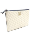 Women s Gucci 573814 White Matelasse Leather GG Marmont Pouch Clutch gt Gangbuk used luxury goods - GUCCI - BALAAN 3