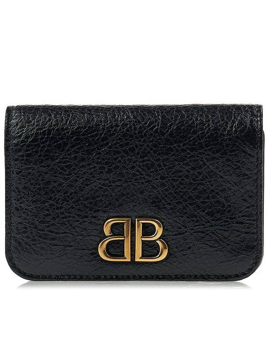 Logo Plaque Monaco Card Wallet Black - BALENCIAGA - BALAAN 2