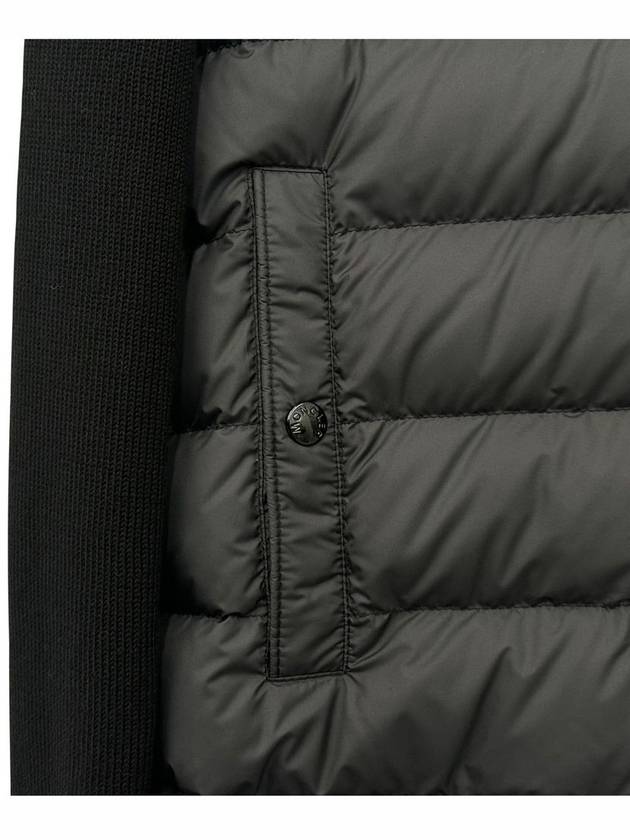 Padded Cotton Zip-Up Cardigan Black - MONCLER - BALAAN 6