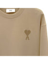 Tone On Tone Big Heart Logo Sweatshirt Beige - AMI - BALAAN 4