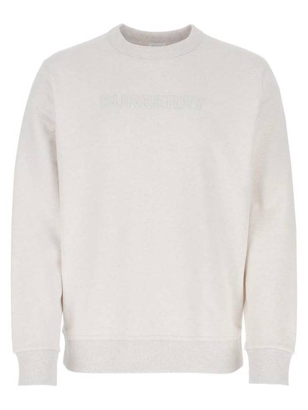 Men's Logo Print Cotton Sweatshirt Oatmeal Melange - BURBERRY - BALAAN 1