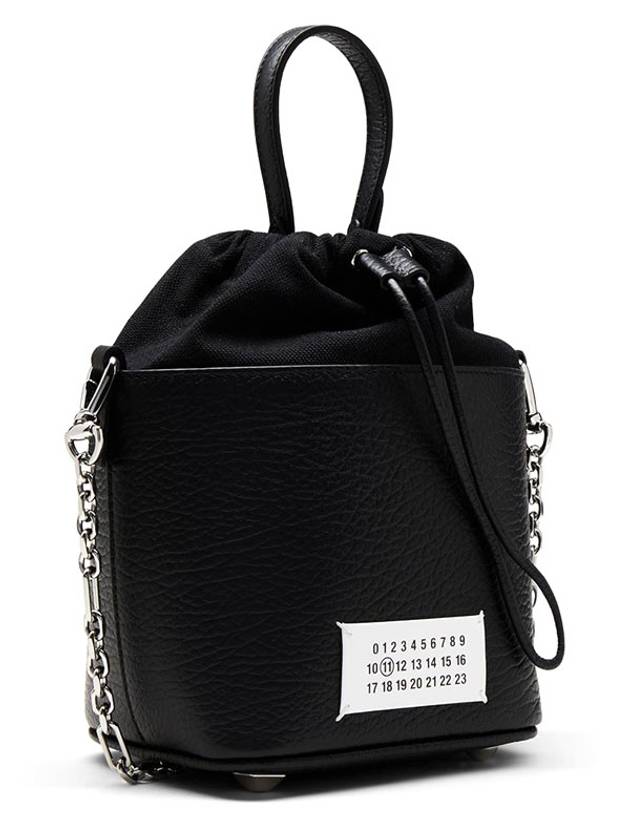 5AC Number Logo Texture Leather Bucket Bag Black - MAISON MARGIELA - BALAAN 5