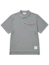 RWB Pocket Interlock Cotton Short Sleeve Polo Shirt Grey - THOM BROWNE - BALAAN 4