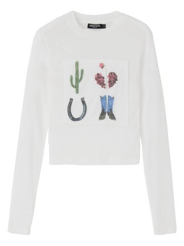 Western Icons Long Sleeve T Shirt Off White - MSKN2ND - BALAAN 2