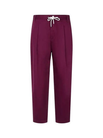 Men s One Tuck Drawstring Chino Pants Purple 270817 - EMPORIO ARMANI - BALAAN 1