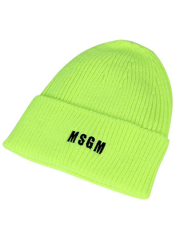 Logo Solid Beanie 3140ML04 217780 07 FLUO YELLOW MGH005ye - MSGM - BALAAN.