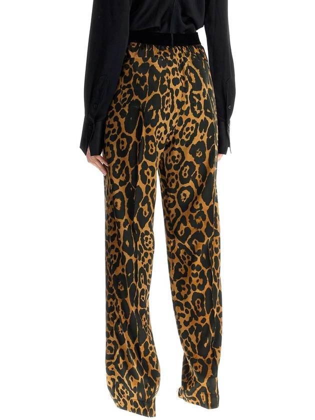 wide leg leopard print silk pants in camel and black - TOM FORD - BALAAN 3