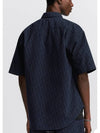 Oblique Overfit Short Sleeve Shirt Navy - DIOR - BALAAN 4