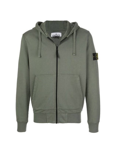 Wappen Patch Pocket Zip Up Hoodie Khaki - STONE ISLAND - BALAAN 1