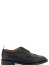 Men's Three Stripes Tab Pebble Grain Long Wing Sole Brogue Black - THOM BROWNE - BALAAN 2