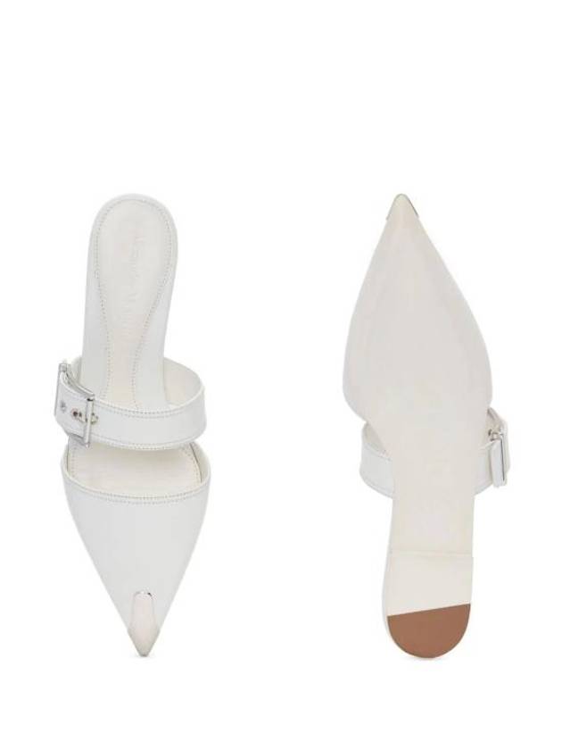 Punk Flat Mules White - ALEXANDER MCQUEEN - BALAAN 5