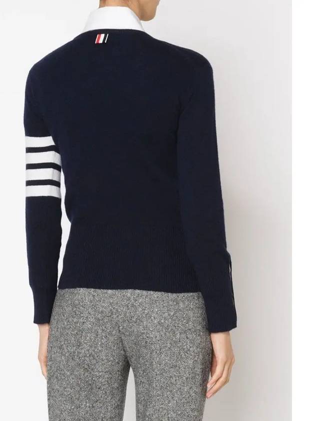 Women's 4 Bar Classic Cashmere Pullover Knit Top Navy - THOM BROWNE - BALAAN 6