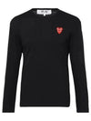 Double Heart Wappen Long Sleeve T-Shirt Black - COMME DES GARCONS - BALAAN 2