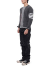 Men's Diagonal Classic Cashmere Cardigan Mid Grey - THOM BROWNE - BALAAN 5