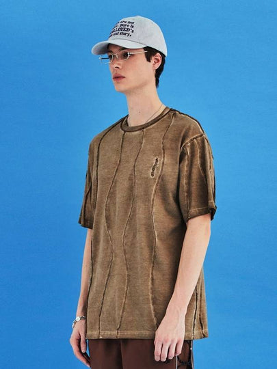 Dyed wave overlock tshirt beige - UNALLOYED - BALAAN 2