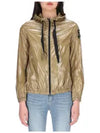 Logo Patch Glossy Hooded Jacket Beige - HERNO - BALAAN 1