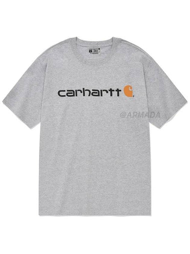 K195 signature logo short sleeve tshirt gray - CARHARTT - BALAAN 1