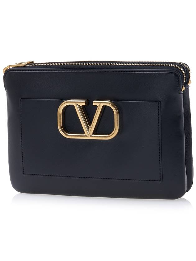 V Logo Clutch Bag Black - VALENTINO - BALAAN 3