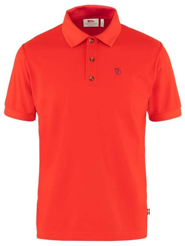 Men's Crowley Pique Polo Shirt True Red - FJALL RAVEN - BALAAN 1