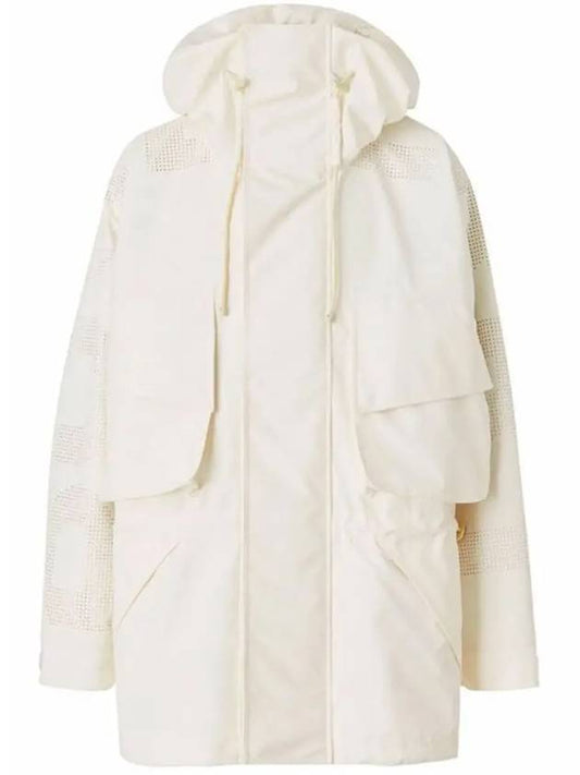Men's Parkhurst Perforated Jacket Ivory - BURBERRY - BALAAN.