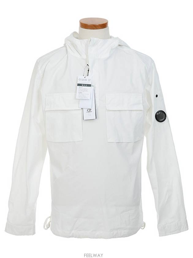 Lens Wappen Shirt Anorak White - CP COMPANY - BALAAN.