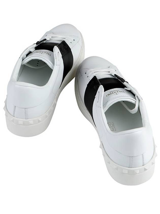 Men's Hidden Open Band Low Top Sneakers White Black - VALENTINO - BALAAN 6