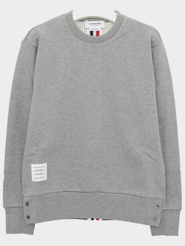 Center Back RWB Stripe Classic Loopback Crewneck Sweatshirt Light Grey - THOM BROWNE - BALAAN 2