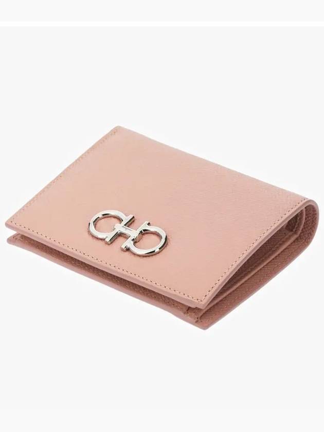 Gancini Compact Half Wallet Pink - SALVATORE FERRAGAMO - BALAAN 4