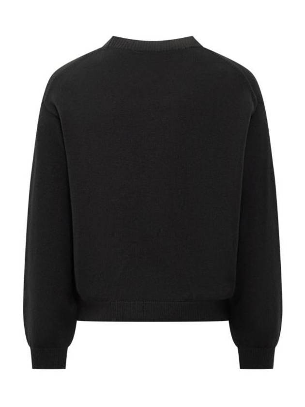 Happy Tiger Embroidery Crew Neck Knit Top Black - KENZO - BALAAN 3