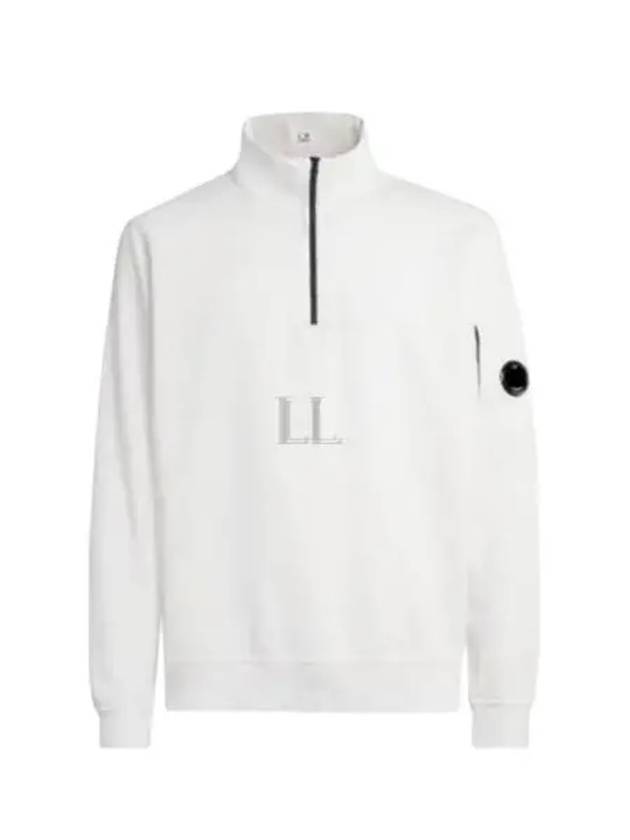 Light Fleece Half Zip-Up Sweatshirt White - CP COMPANY - BALAAN 2