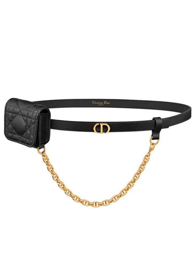 Caro Pouch Leather Belt Black - DIOR - BALAAN 2