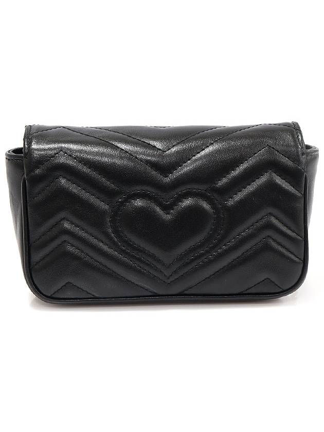 476433 Black Matelasse Chevron GG Marmont Super Mini Chain Cross Bag - GUCCI - BALAAN 4