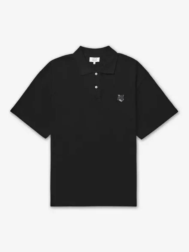 Bold Fox Head Patch Oversized Short Sleeve Polo Shirt Black MM00202KJ7010P199 - MAISON KITSUNE - BALAAN 1