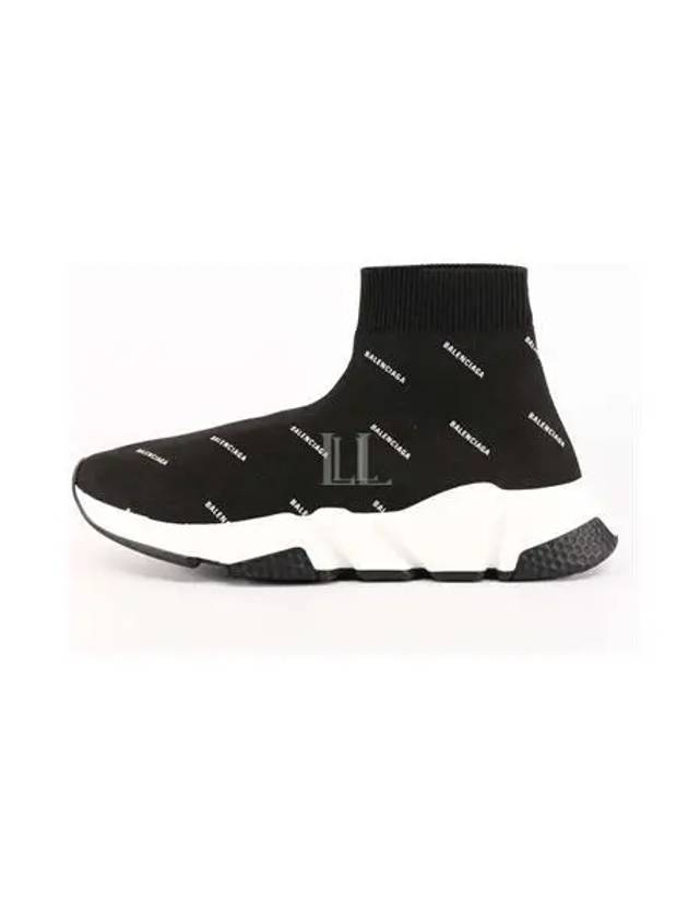 Speed ​​All Over Logo High Top Sneakers Black - BALENCIAGA - BALAAN 2