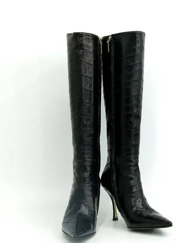 Black leather women s long boots - DOLCE&GABBANA - BALAAN 1