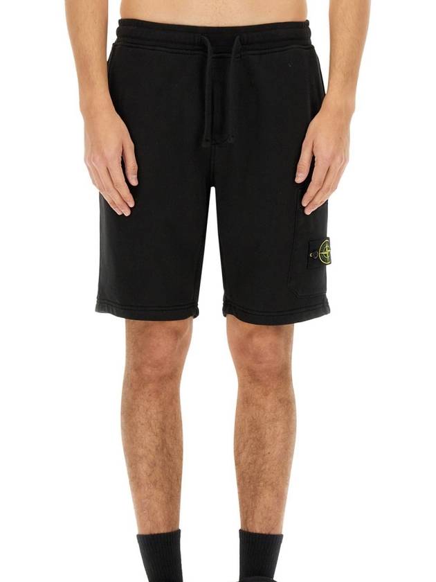 Wappen Patch Cargo Bermuda Shorts Black - STONE ISLAND - BALAAN 4