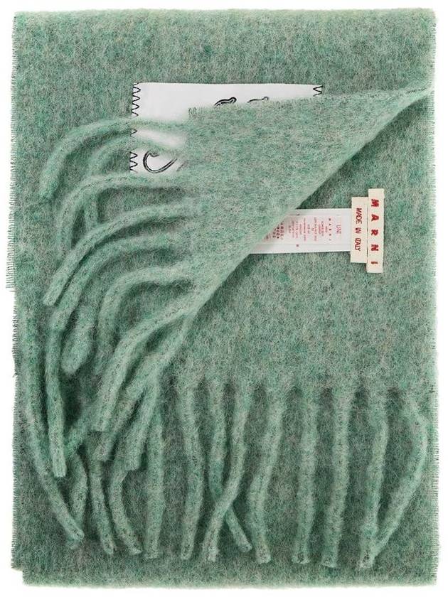 Striped Alpaca Mohair Muffler Green - MARNI - BALAAN 3