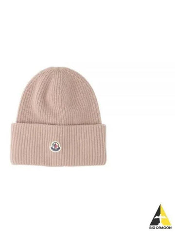 3B00048 M1241 513 Logo Patch Wool Beanie - MONCLER - BALAAN 1