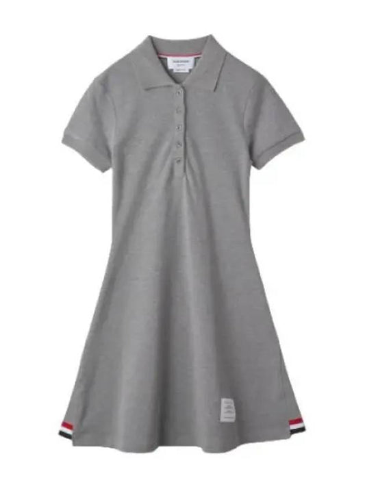 Pique rib gusset tennis dress light gray - THOM BROWNE - BALAAN 1