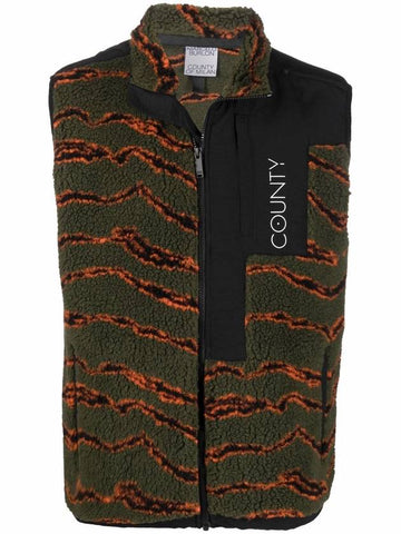 County of Milan camouflage print pile zipup gilet - MARCELO BURLON - BALAAN 1